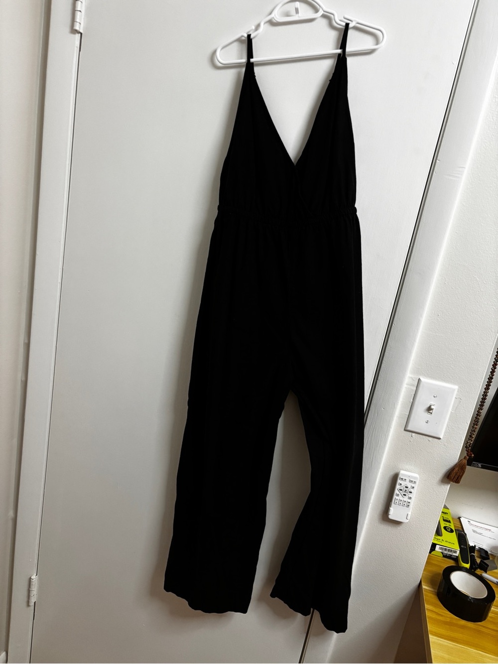 Roxy Women’s Black V-Neck Jumpsuit with Spaghetti Straps Small